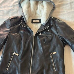 Jou Jou Black Jacket with Cream Faux Fur